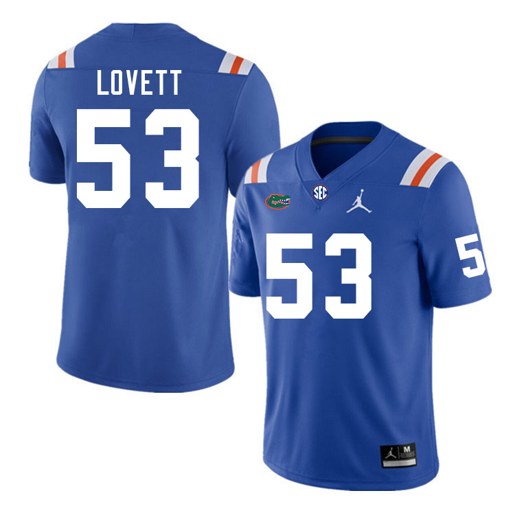Men #53 Bryce Lovett Florida Gators College Football Jerseys Stitched-Retro